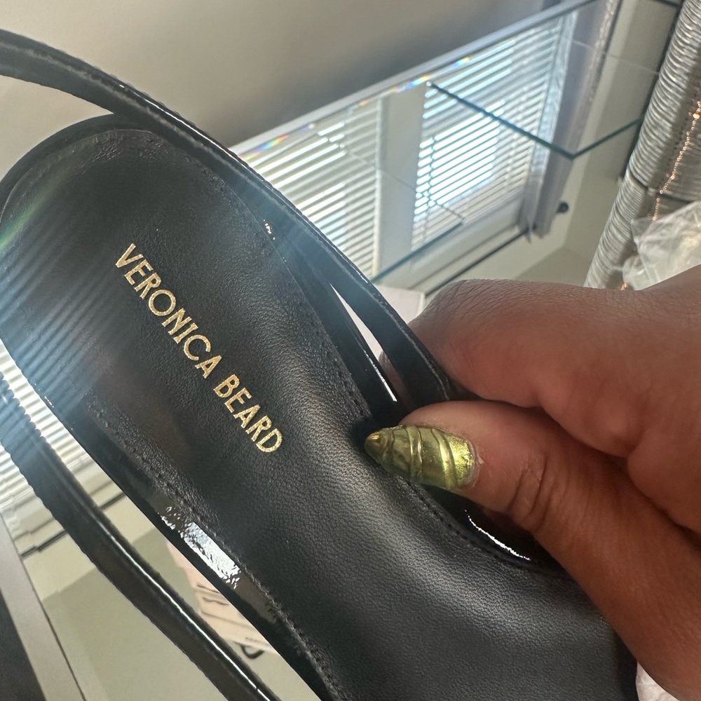 Veronica Beard Black Cecile Mixed Leather Slingback Flats NWT - Picture 4 of 11